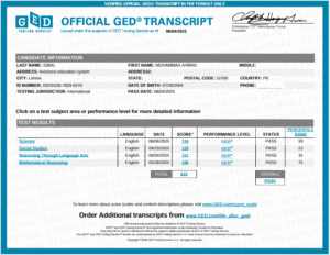 ahmad transcript