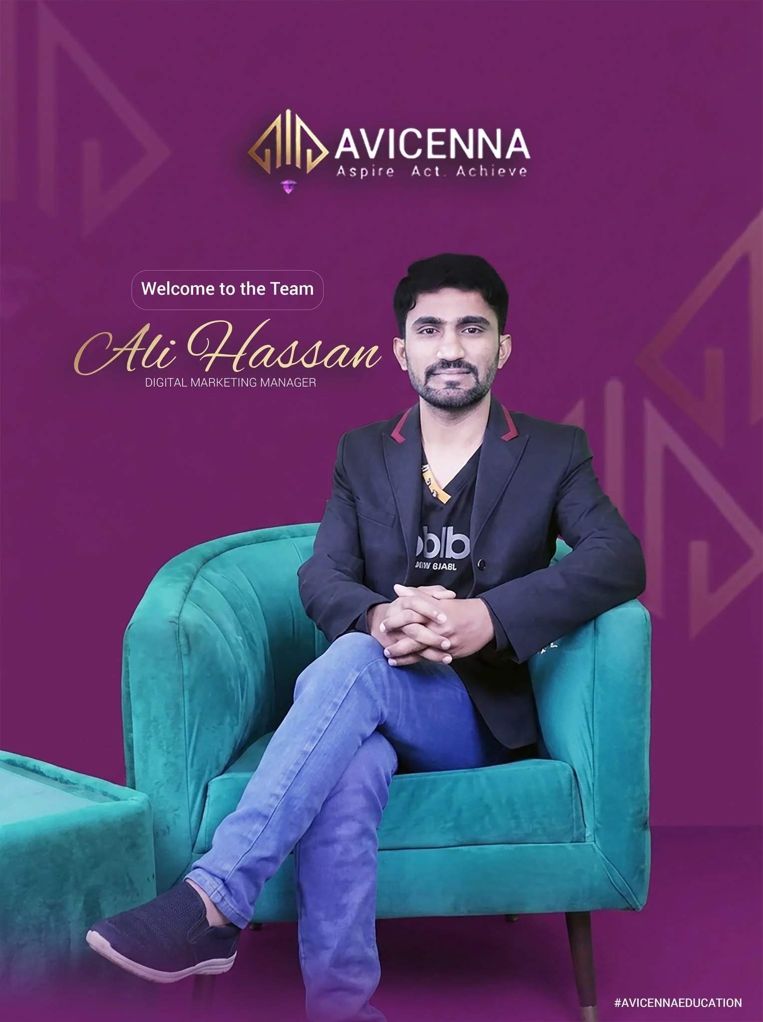 Portrait of Ali Hassan, Marketing Manager at Avicenna Education System.
